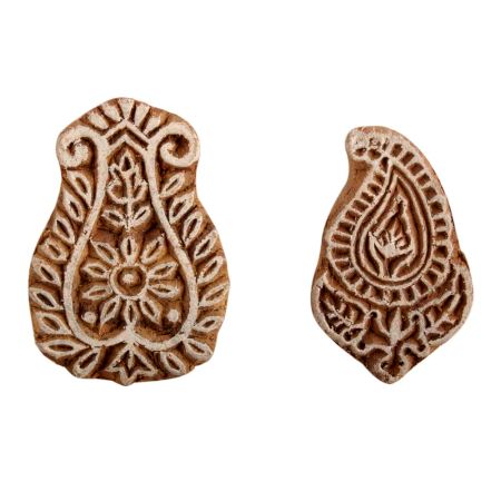 Set of 2 Piece New Mix Wooden Printing Block